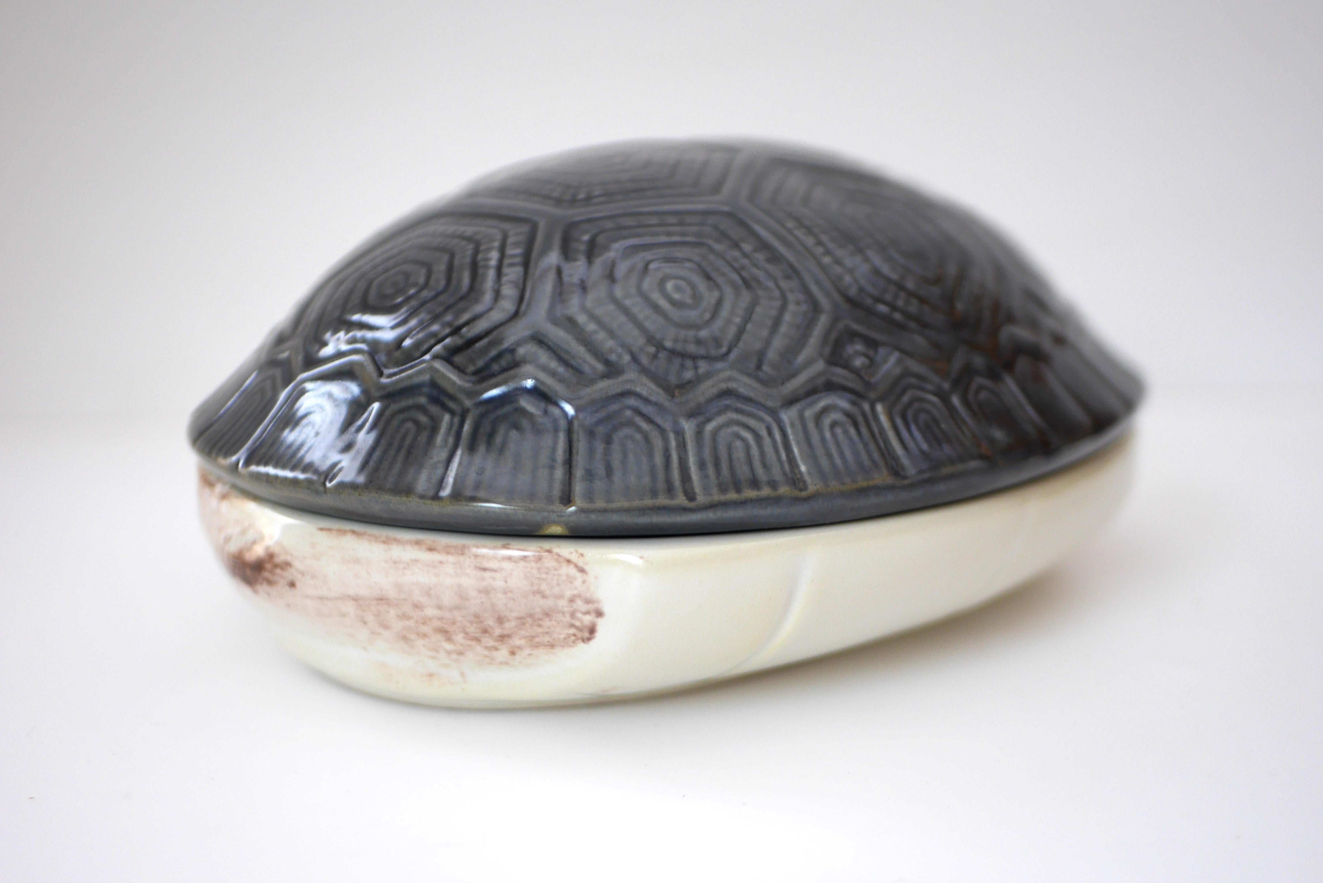 Glazed A collectable French Majolica Turtle Tureen by Michel Caugant For Sale