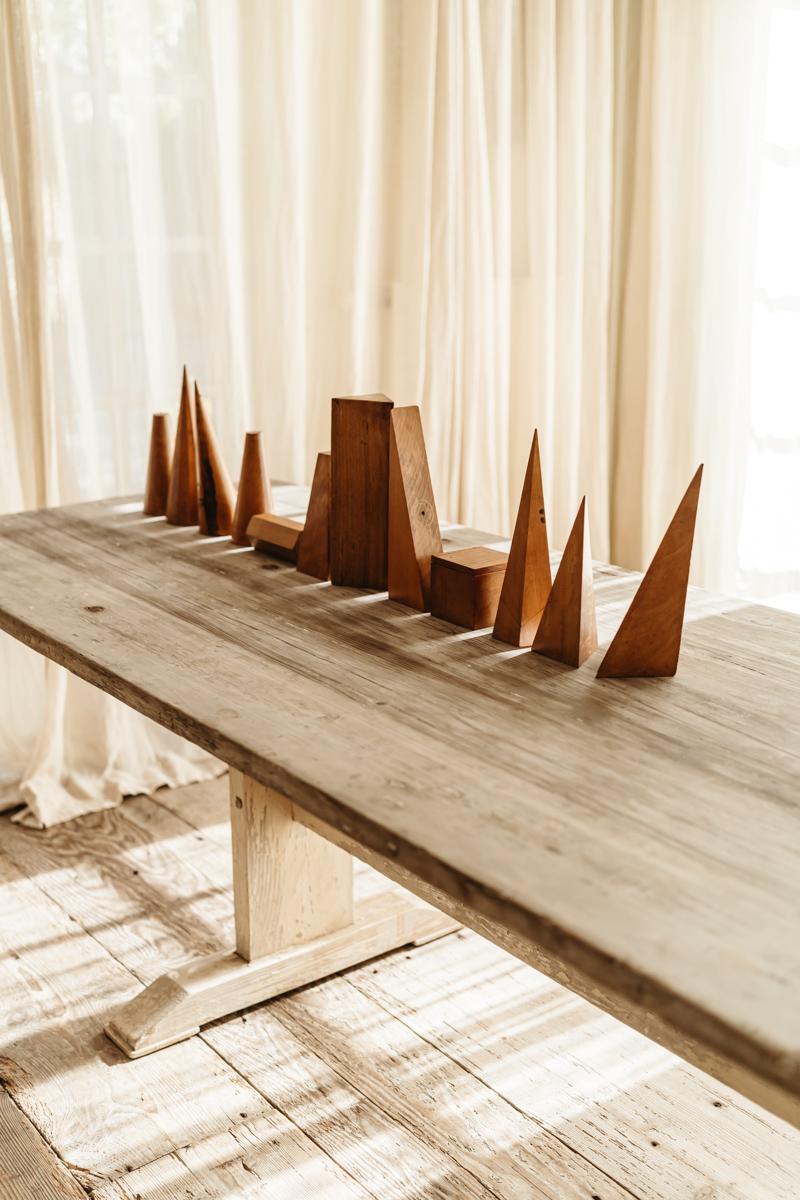Eine Kollektion von 12 geometrischen Formen aus Eschenholz  im Angebot 13