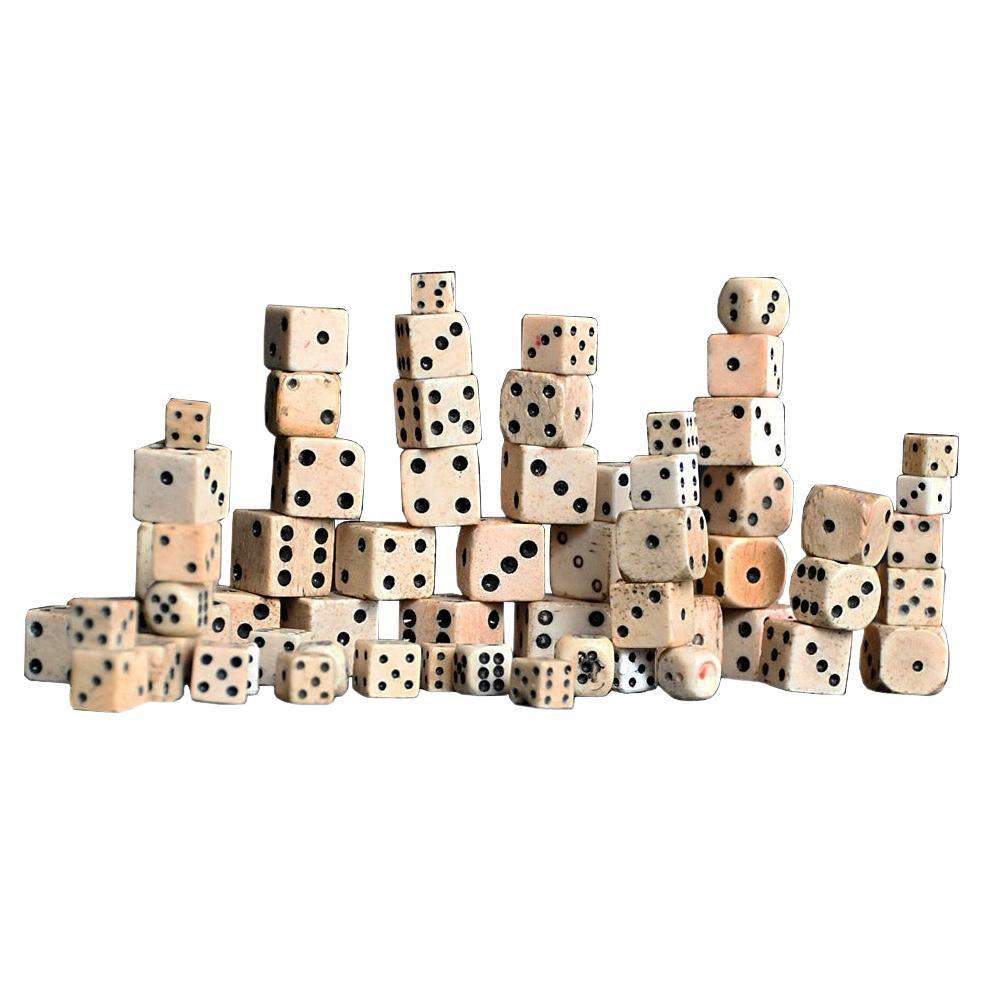 Collection of 19th Century Bone Dice For Sale