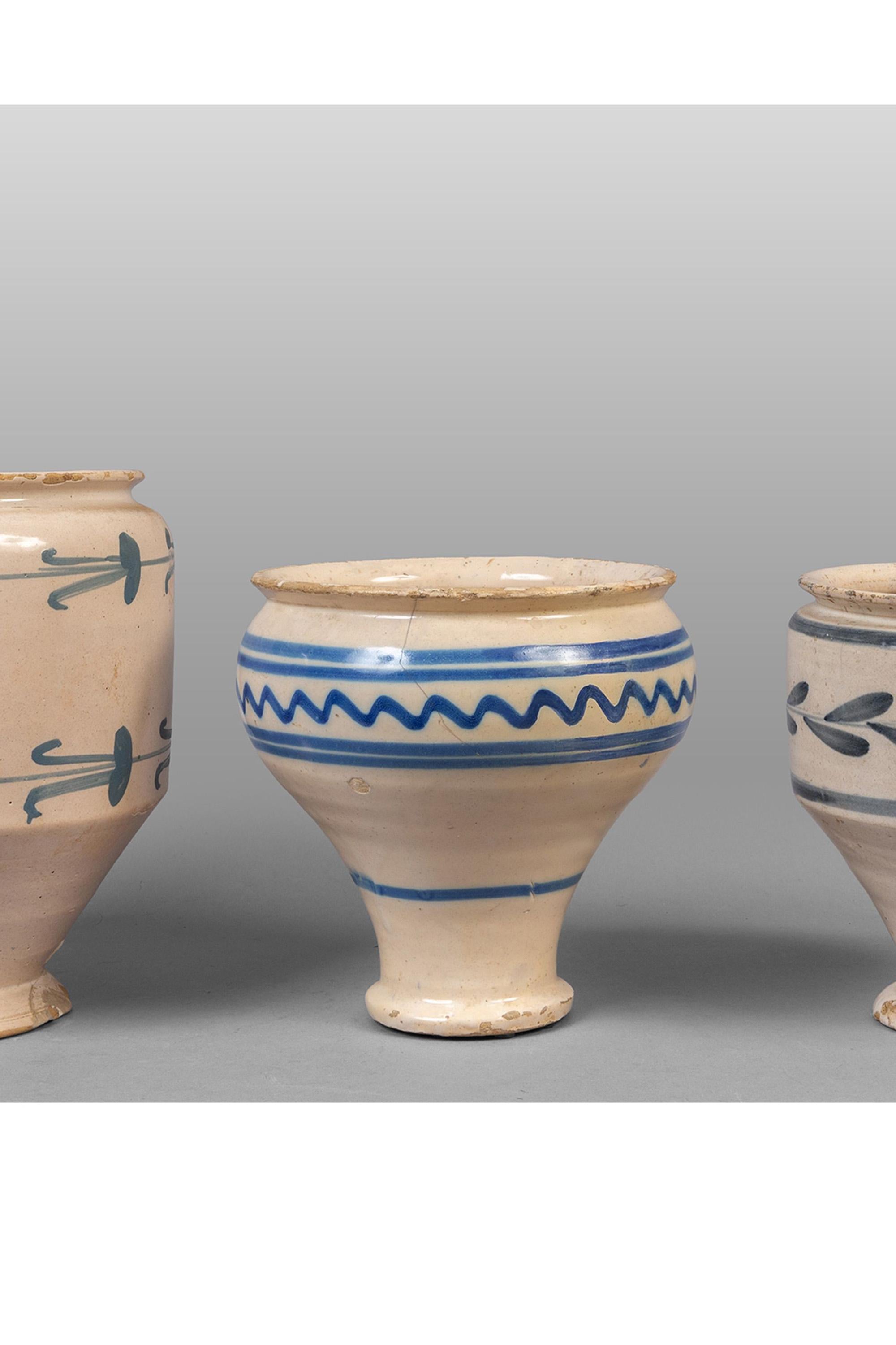 Rustic A collection of 19th Century Faience vases or 'Albarelli' from Puglia For Sale