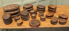A Collection of 19th Century Vintage Oak and Ash Ships Blocks