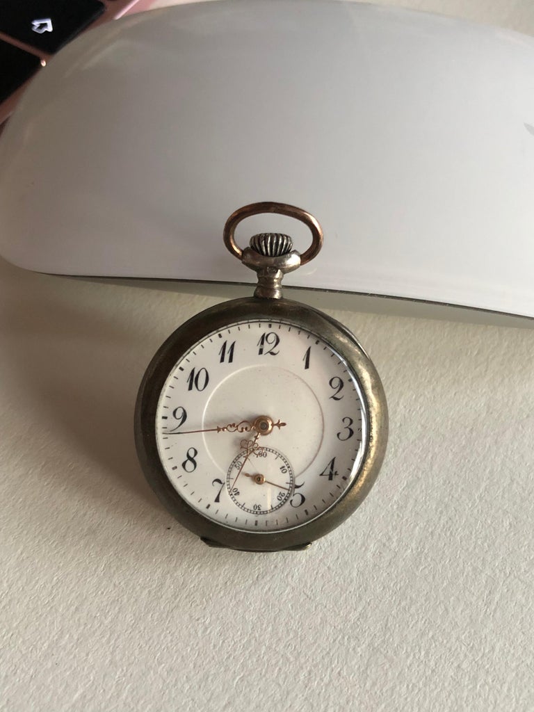 Collection of 4 Pocket Breguet Silver, Gold Watches, Enamel Pearls