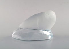 Collection de 5 sculptures en verre d'art à motifs d'animaux arctiques, années 1980