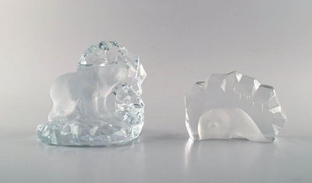 Scandinavian Modern Collection of 5 Art Glass Sculptures with Arctic Animal Motifs, 1980s For Sale
