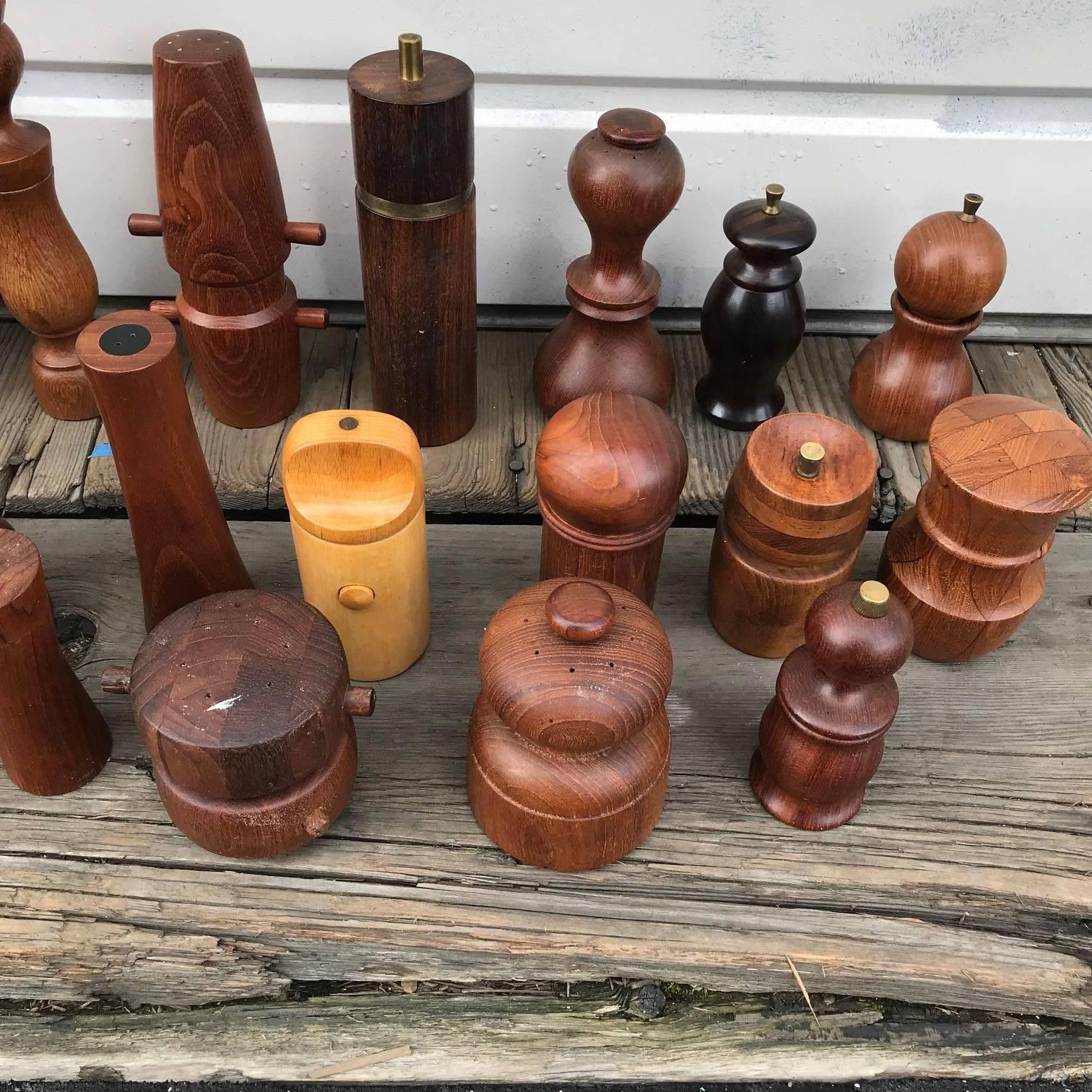Collection of 62 Danish Peppermills and Others by Jen Quistgaard and Others 1