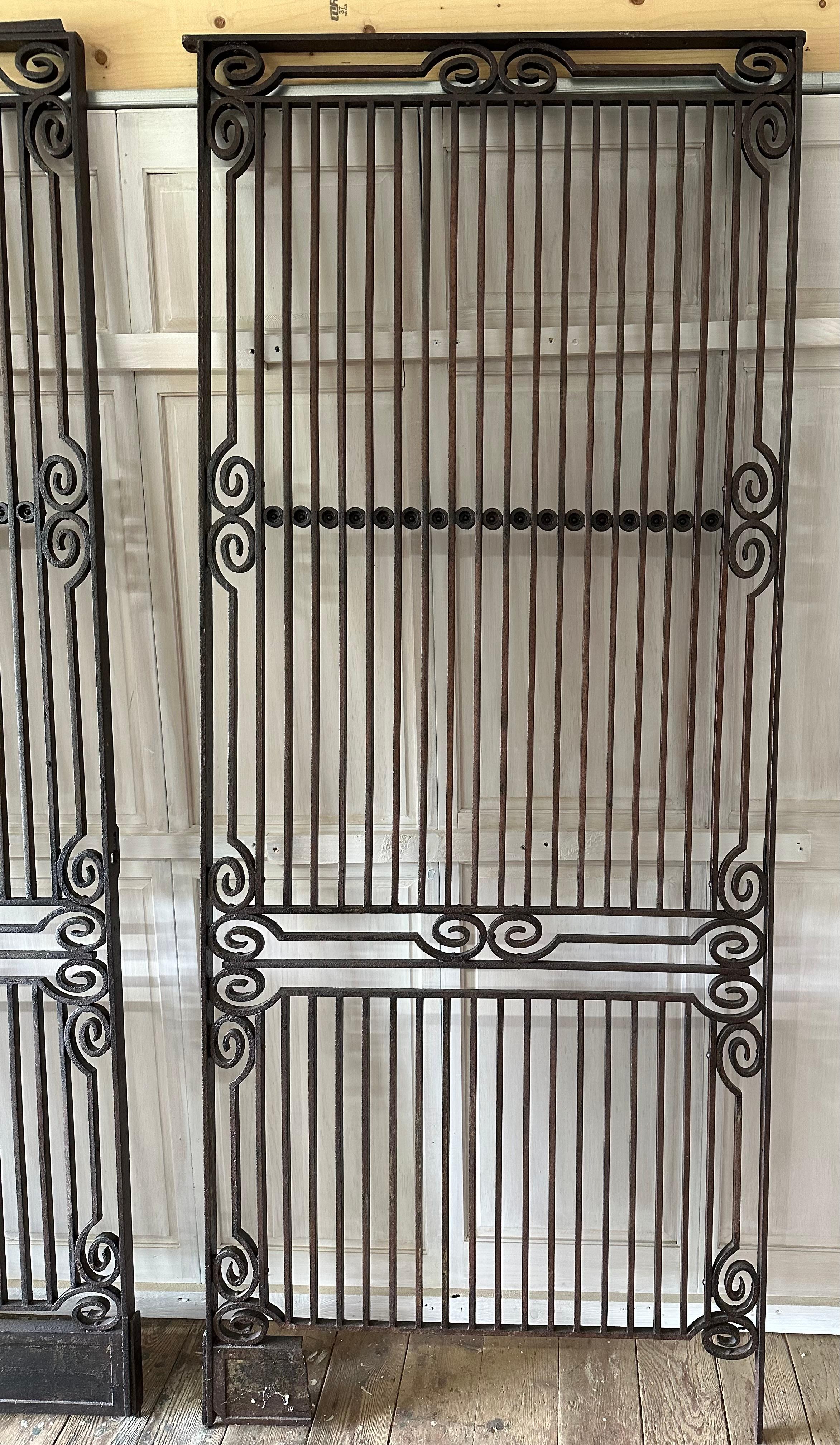Cast A Collection of 7 Antique Iron Gate or Fence Panels, Sold Singly For Sale