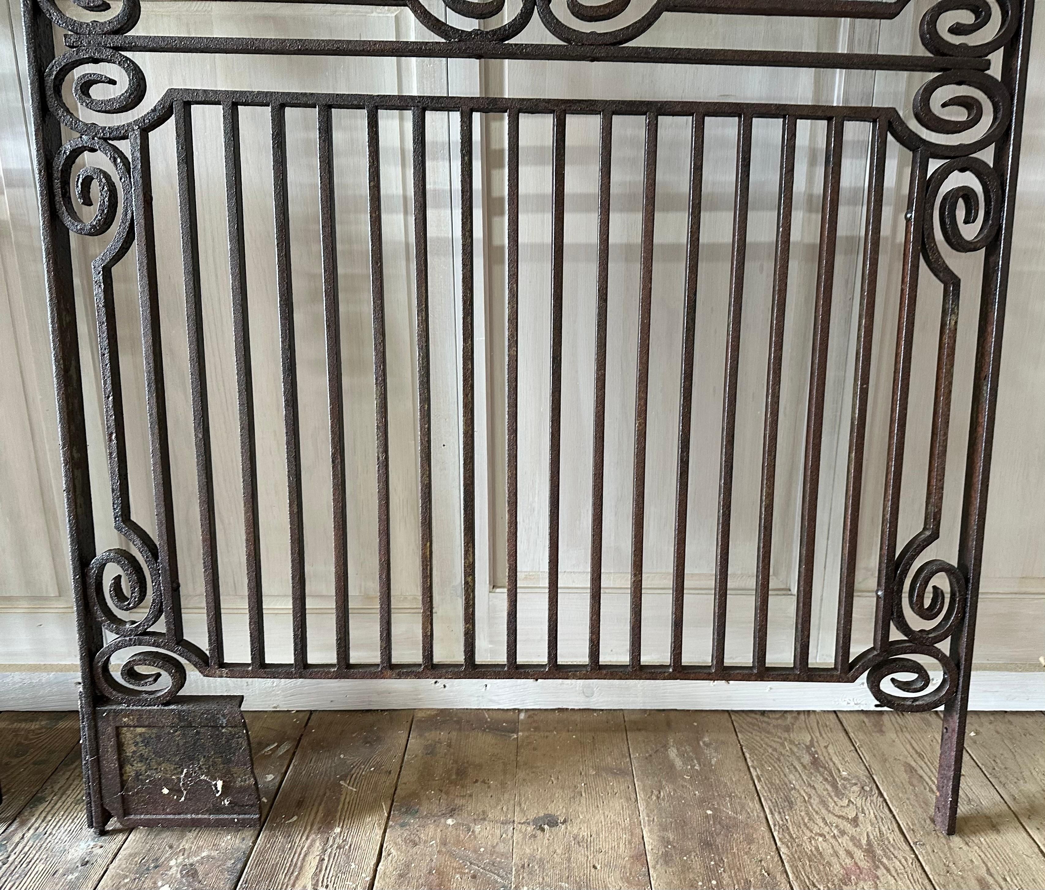 A Collection of 7 Antique Iron Gate or Fence Panels, Sold Singly In Fair Condition For Sale In Sheffield, MA