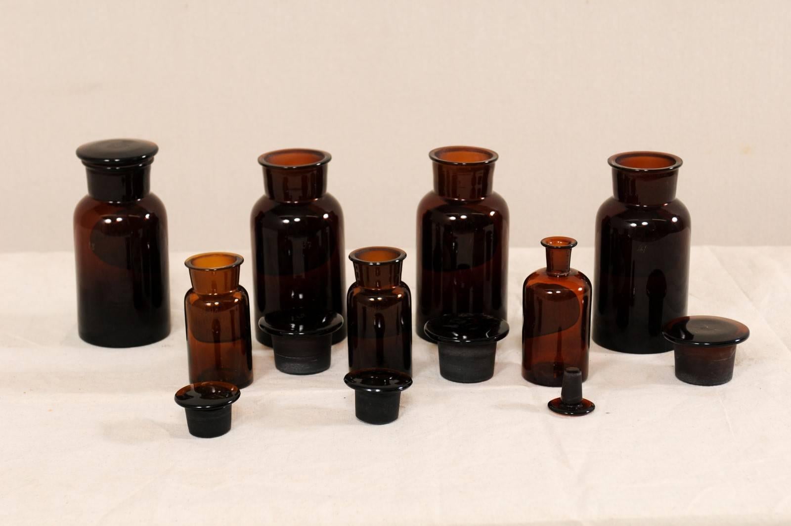Collection of Seven Antique Swedish Apothecary Jars from the Early 20th Century For Sale 2