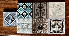 Collection of 7 Mixed Victorian Ceramic Tiles 7 Lovely Tiles