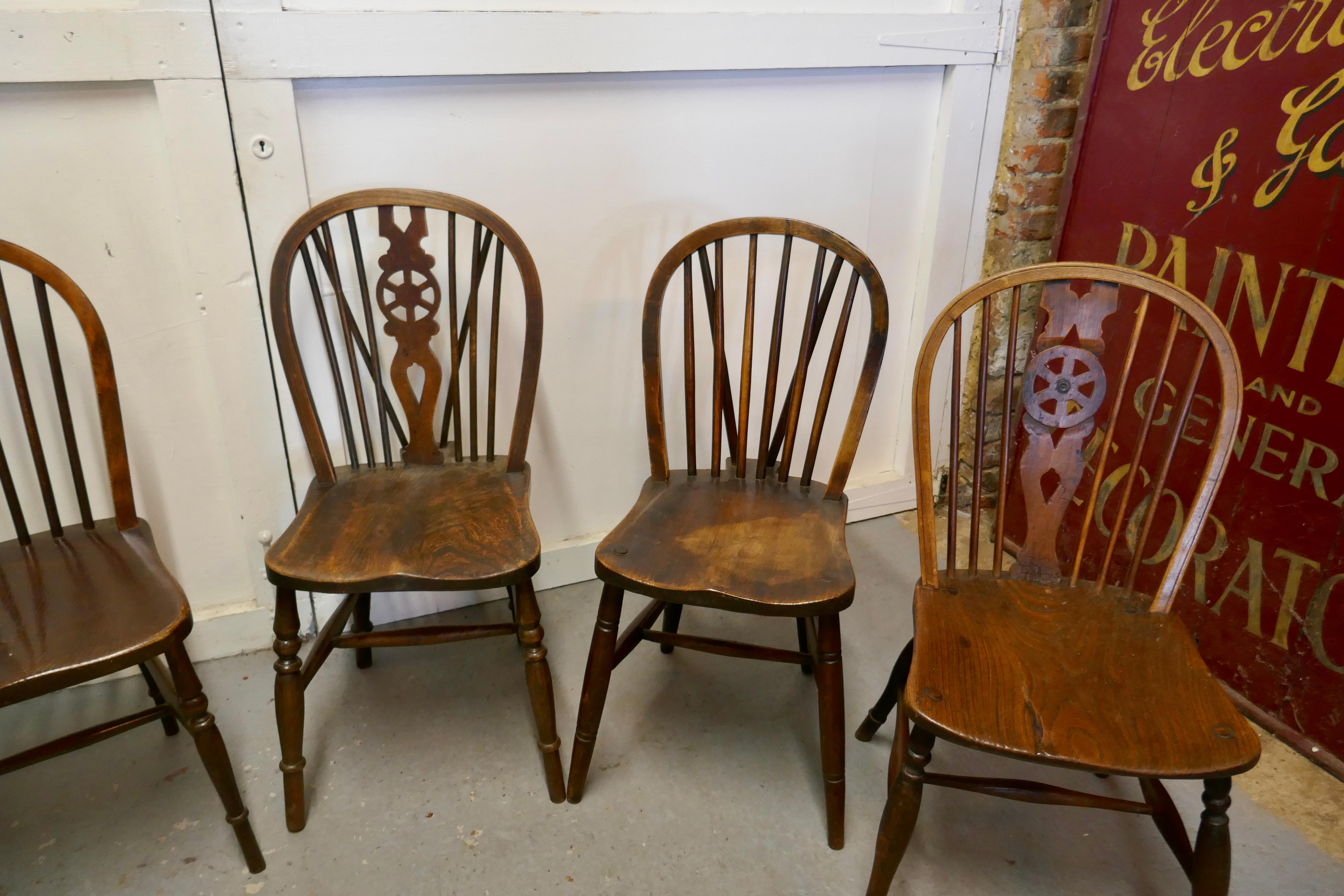 19th Century A Collection of 8 Beech and Elm Country Windsor Chairs