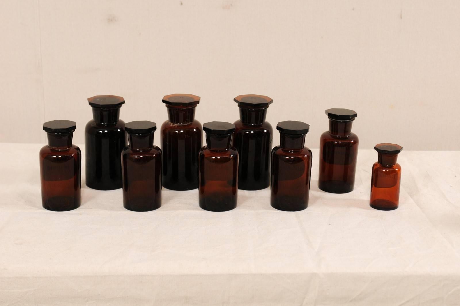 Collection of Nine Swedish Apothecary Jars from the Early 20th Century For Sale 5