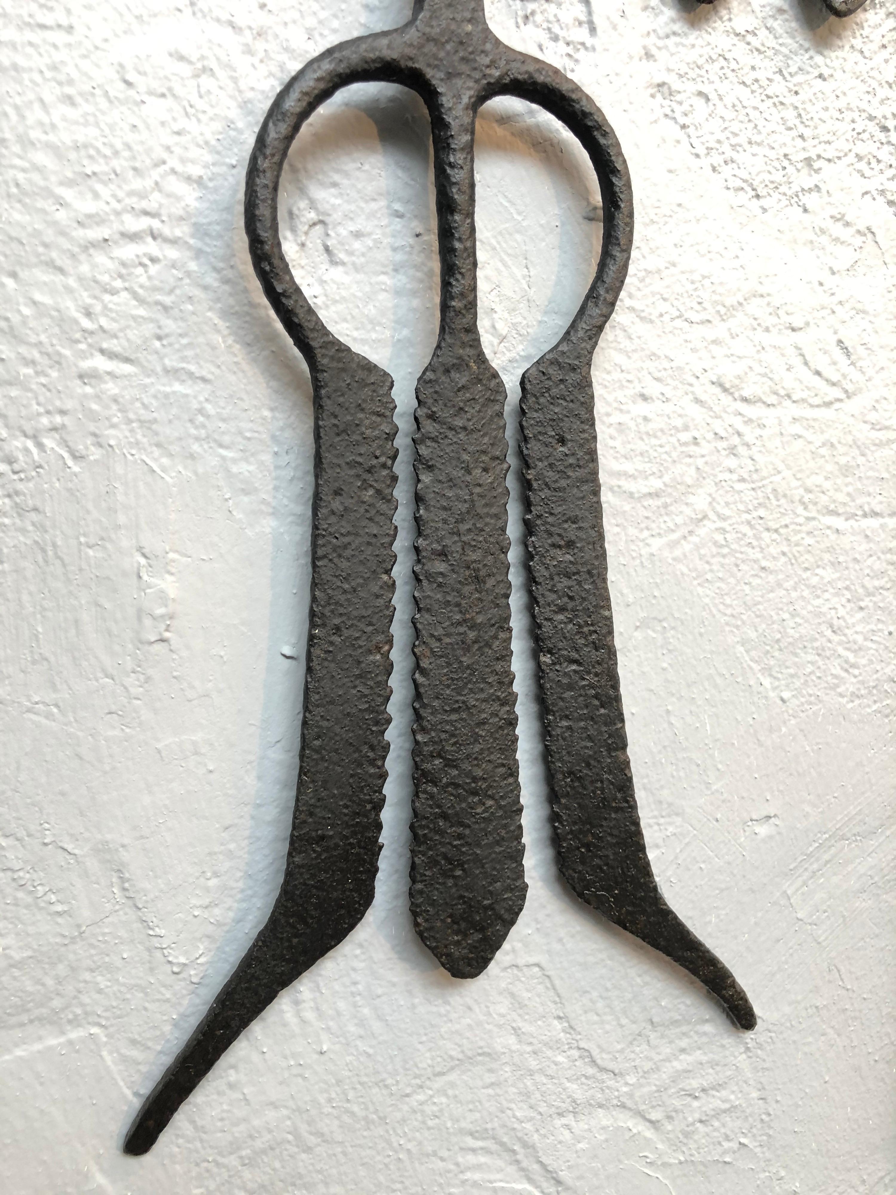 Collection of Antique Wrought Iron Eel Forks 6