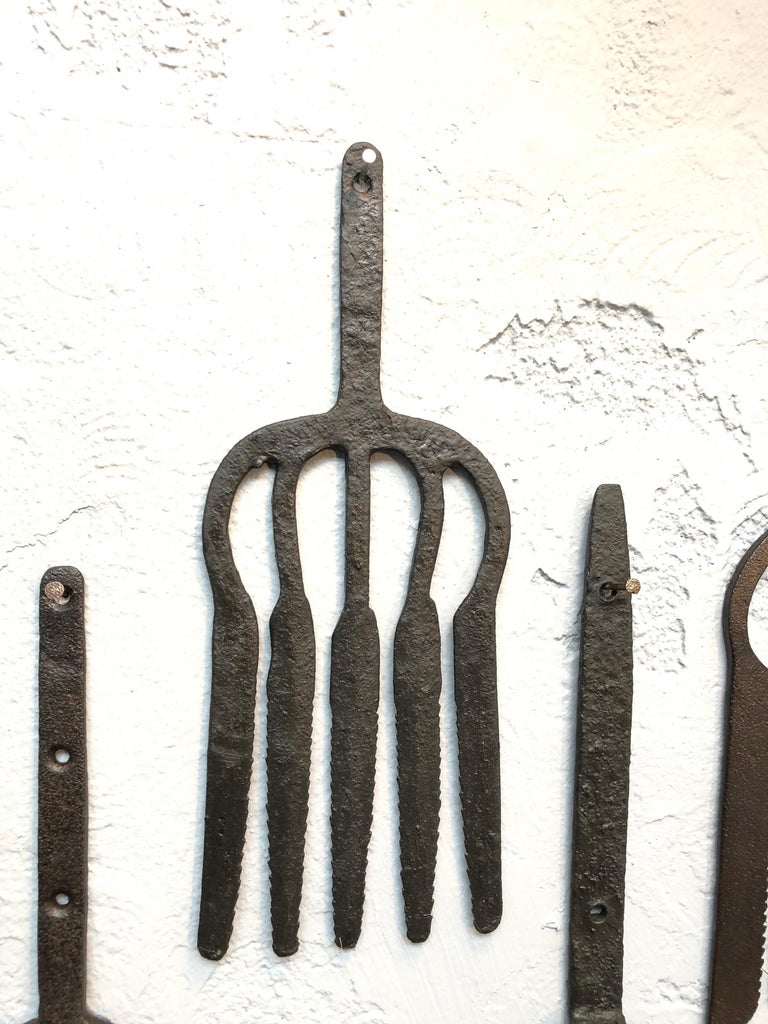 Collection of Antique Wrought Iron Eel Forks at 1stDibs eel forks for