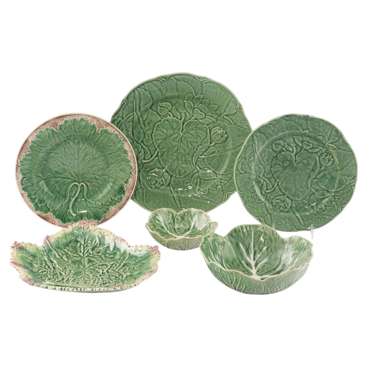 A Collection of Bordallo Pinheiro Dinnerware 47 Pieces For Sale