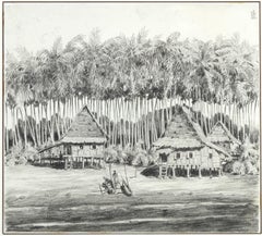 Collection of Colonial Drawings Depicting Indonesia by J.G. Sinia '1875-1948'