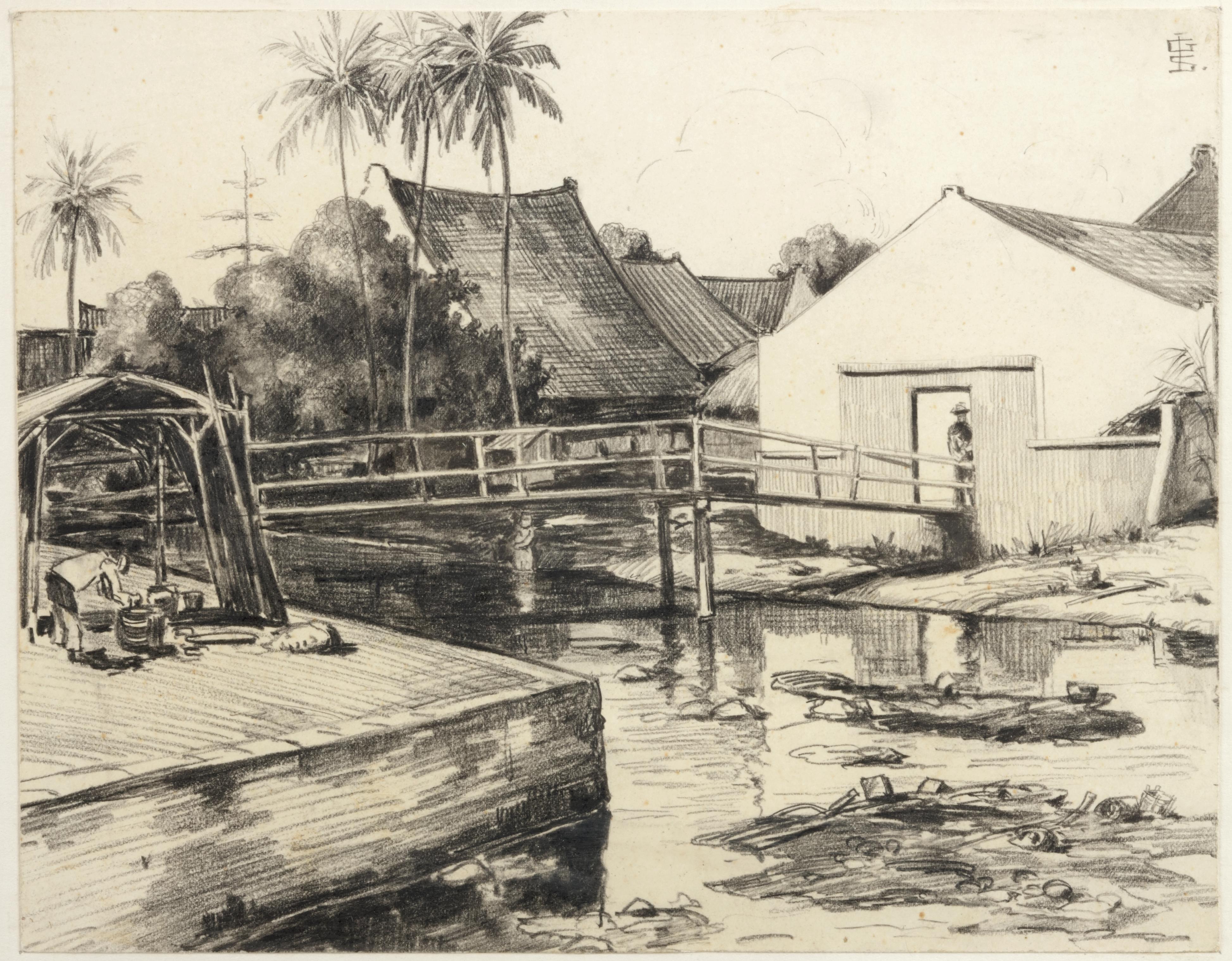 Kollektion Kolonialzeichnungen, die Indonesien darstellen, von J.G. Sinia '1875-1948' (20. Jahrhundert) im Angebot