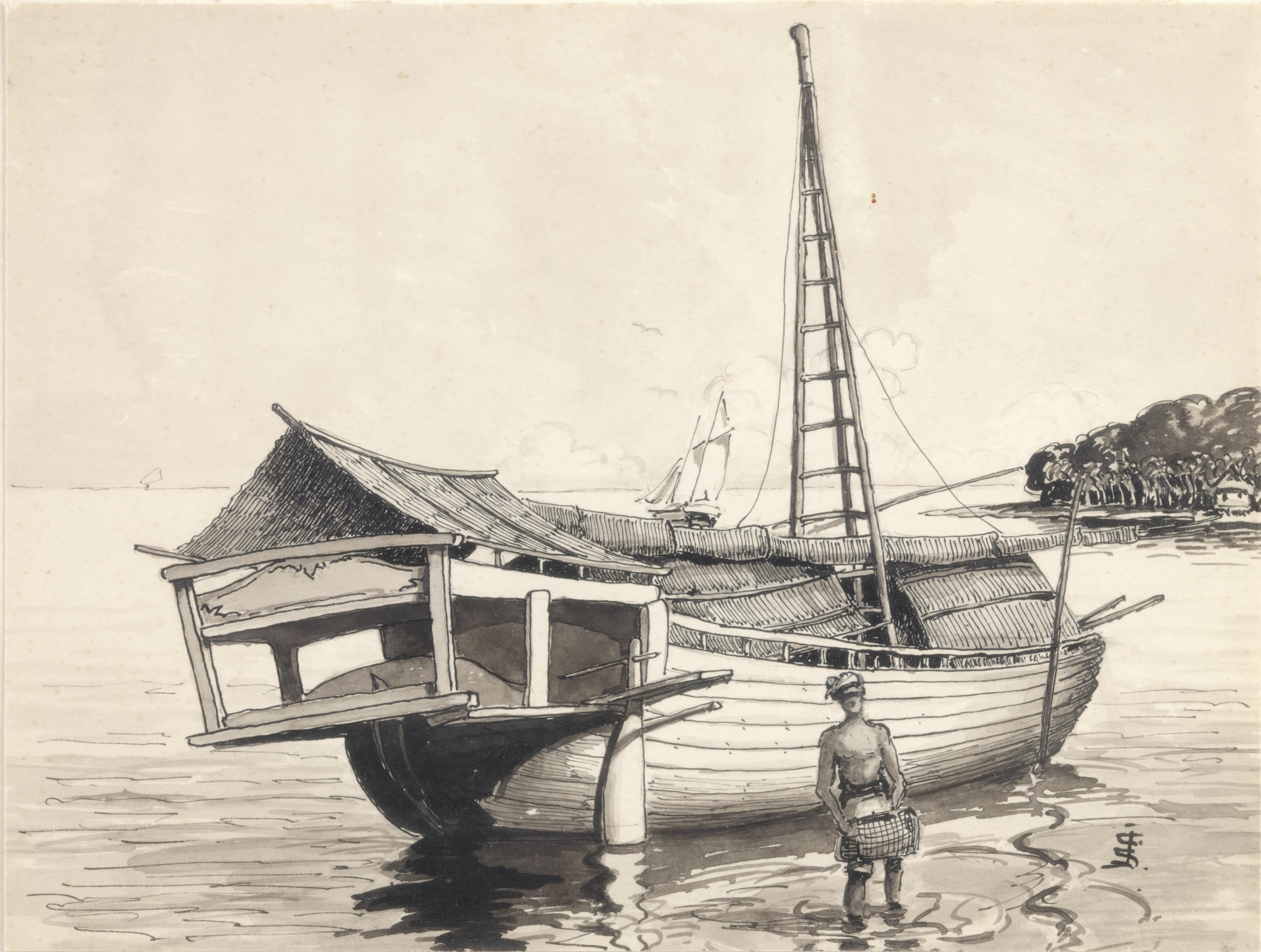 Collection of Colonial Drawings Depicting Indonesia by J.G. Sinia '1875-1948' For Sale 1