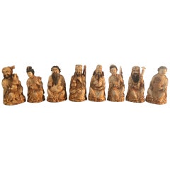 Sammlung von acht chinesischen geschnitzten Figuren, Kollektion