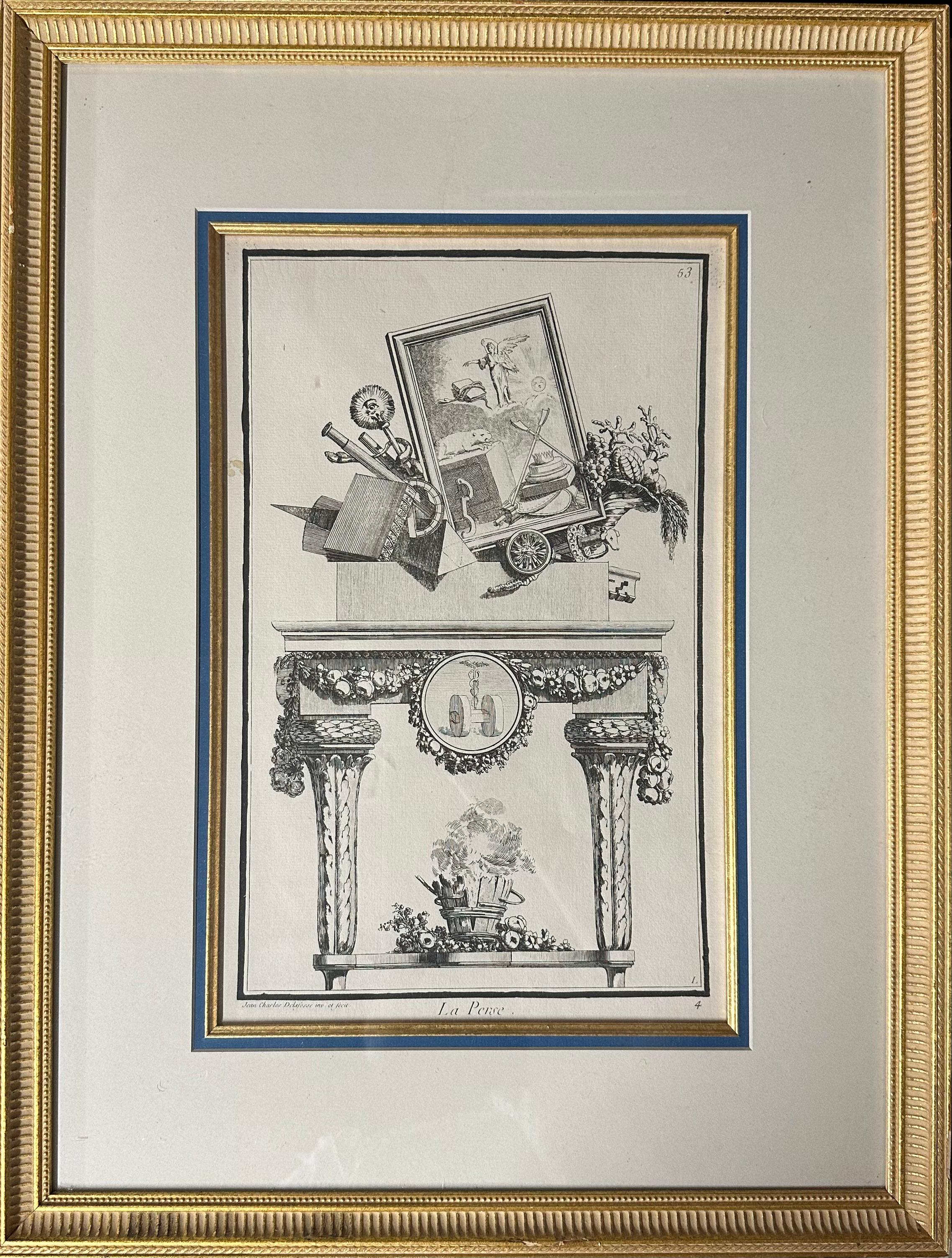 French A Collection of Engravings Illustrating 18th Century Furniture and Objects For Sale