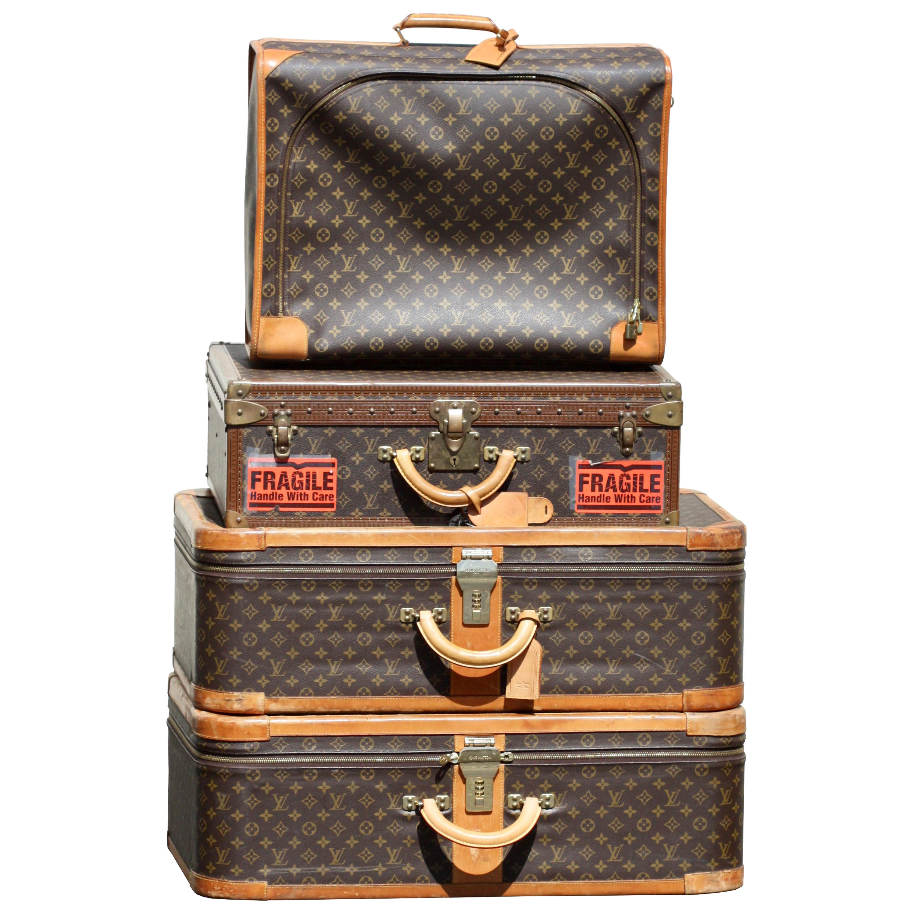 Collection of Four Louis Vuitton Suitcases with Monogram Pattern at 1stDibs