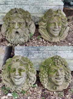 A Collection of Four Vicenza Stone Masks. Works from a Venice 19th Century