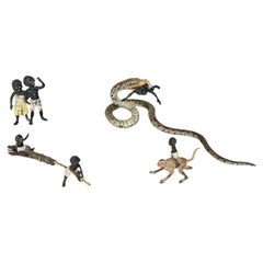 A Collection of four Viennese cold painted bronzes, one marked "Geschutzed"
