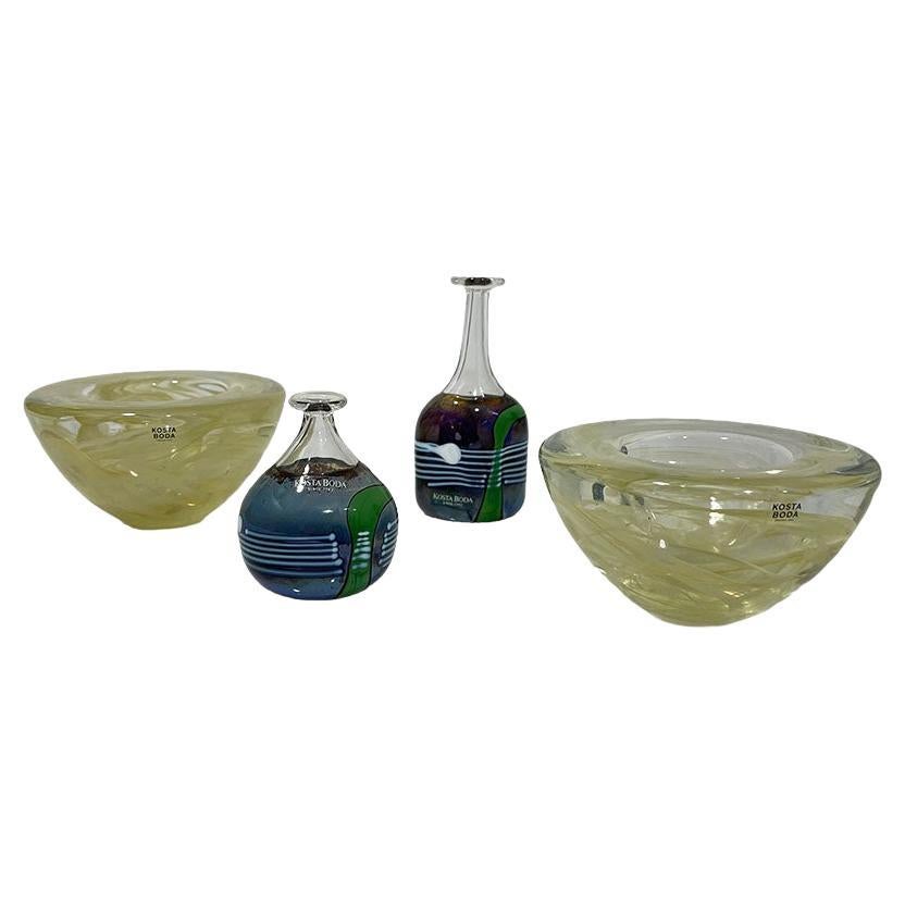Eine Sammlung von Kosta Boda-Glas von Vallien und Ehrner, 1980-90er Jahre