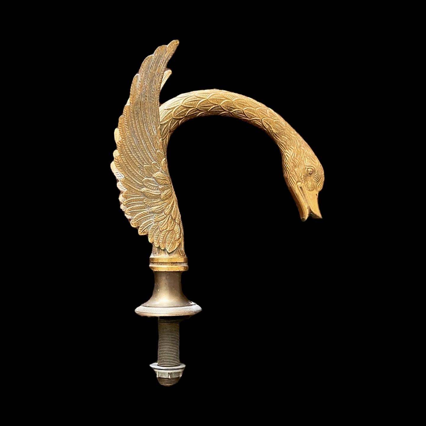 A collection of large late Victorian cast brass single and double bathroom taps, they include an excellent trio of cast brass swan neck taps of outstanding quality, one larger and a matching smaller pair. All are highly decorative and retaining