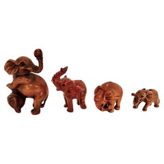 A Collection of Miniature, Hand-carved Elephant Netsukes