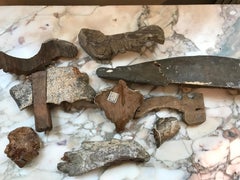 Collection of Nine Early 18th Century Italian Wood Fragments of Wings and Urns