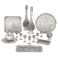 Antique Collection of Persian Silverware and Tableware