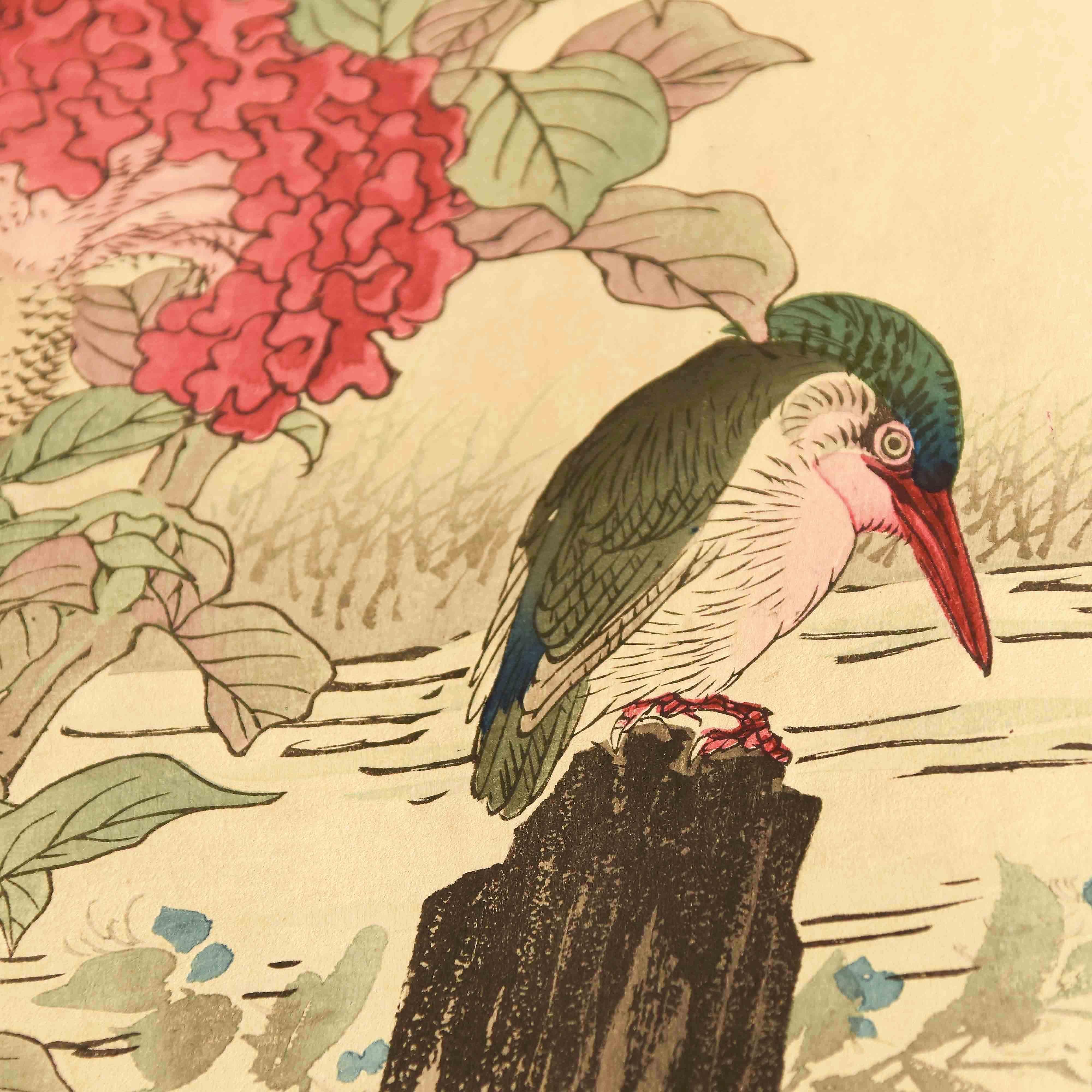 Japanese A Fine Collection of Prints and Paintings of Birds and Flowers by Kono Bairei For Sale