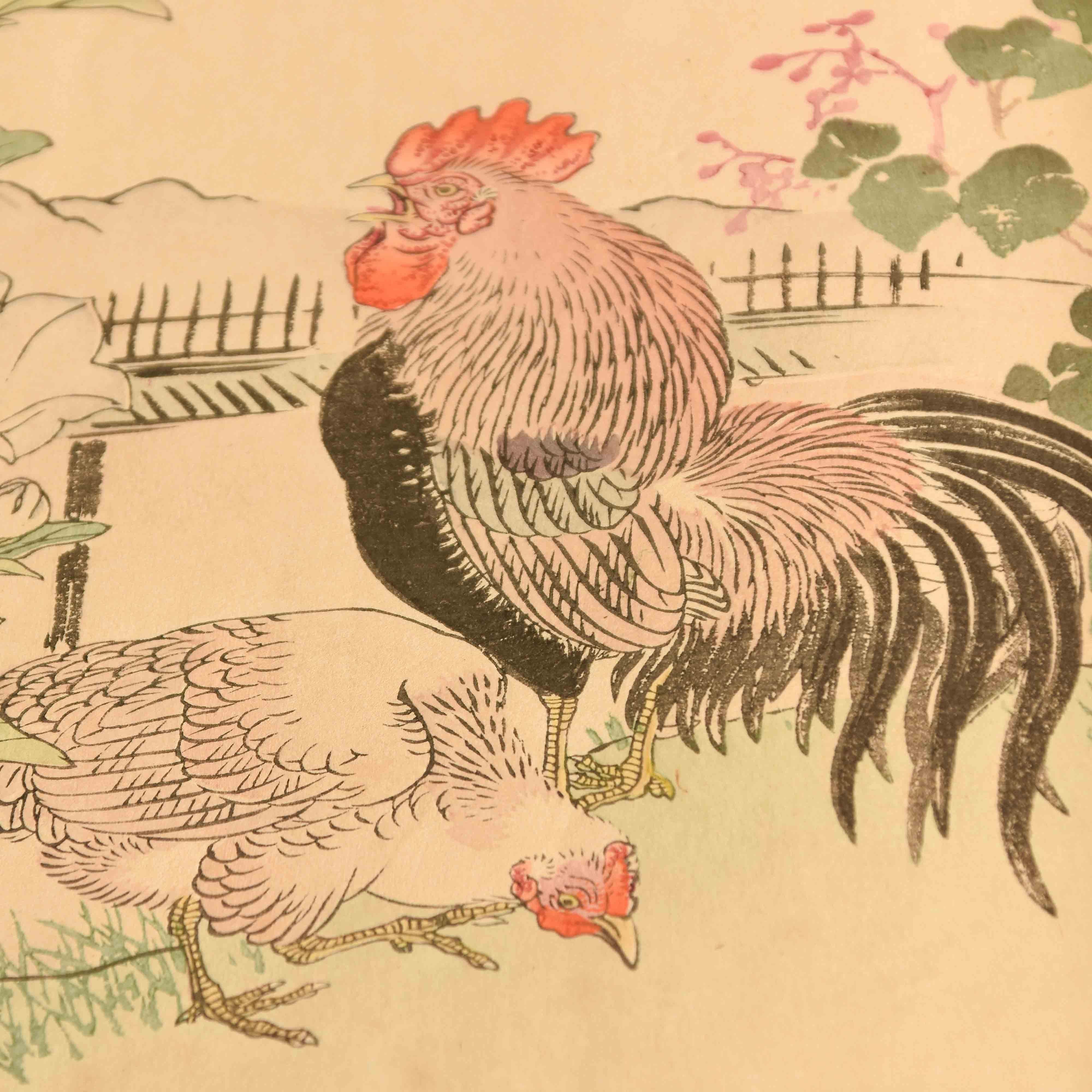 Kollektion von Drucken und Gemälden von Vögeln und Blumen von Kono Bairei im Angebot 1