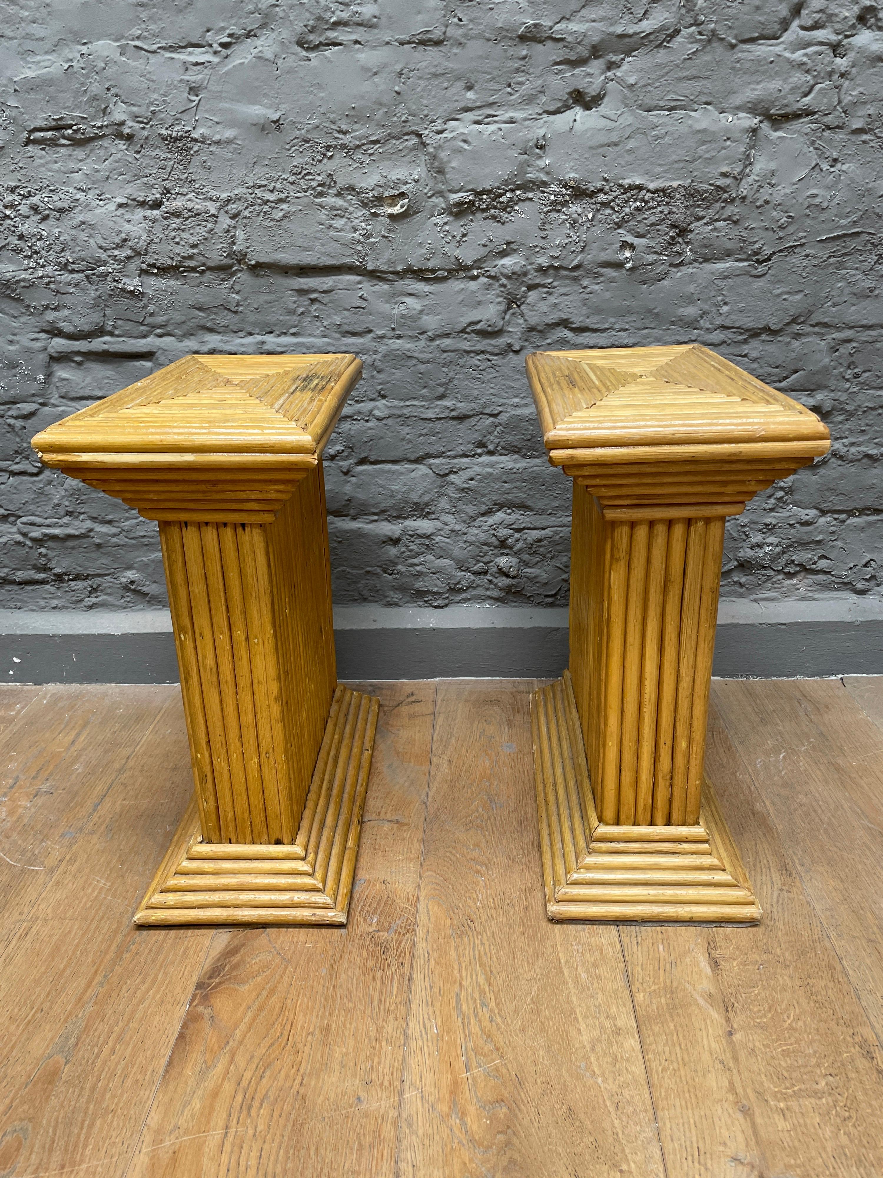 Collection of Rattan Pedestals 1