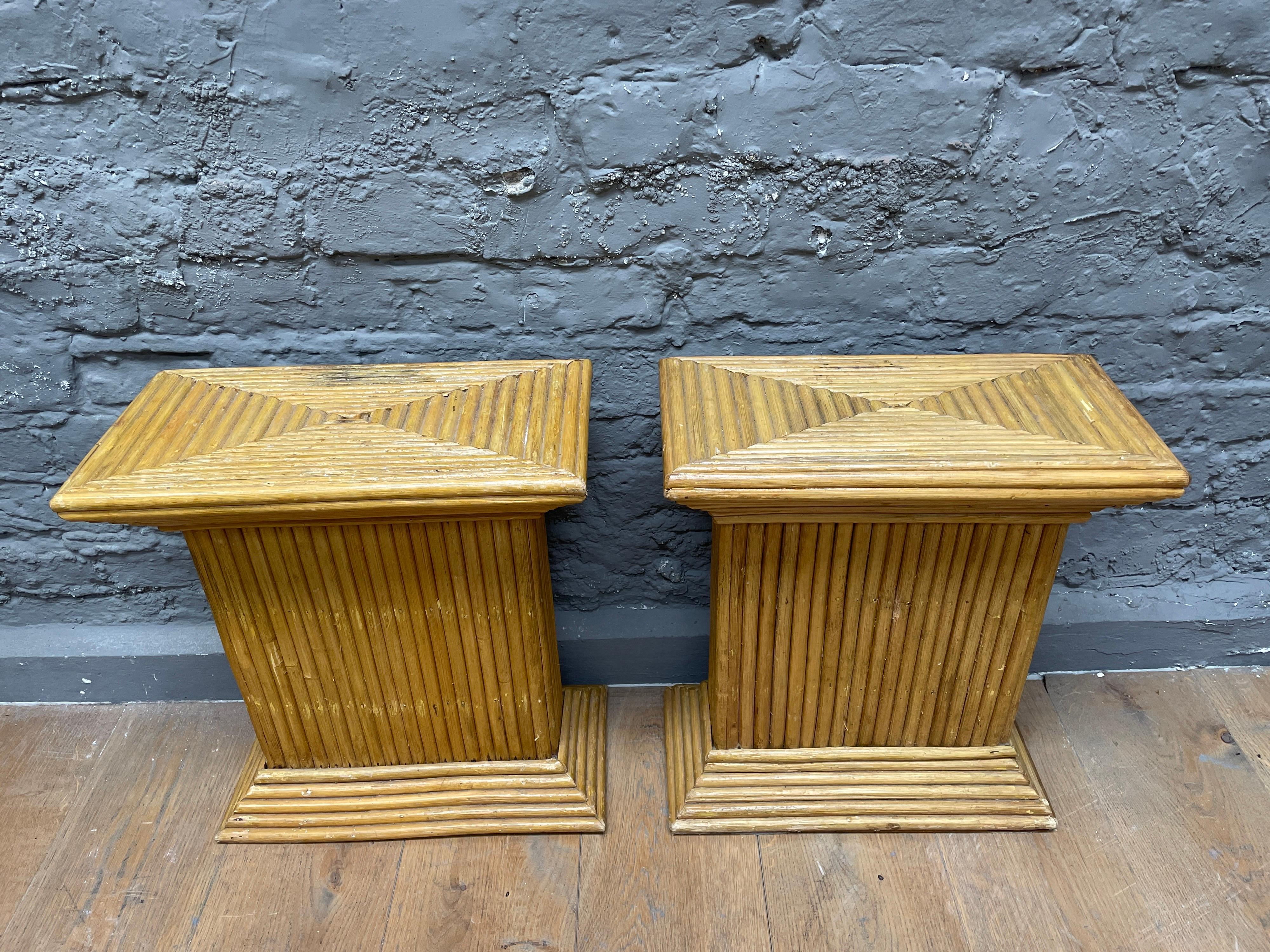 Collection of Rattan Pedestals 2