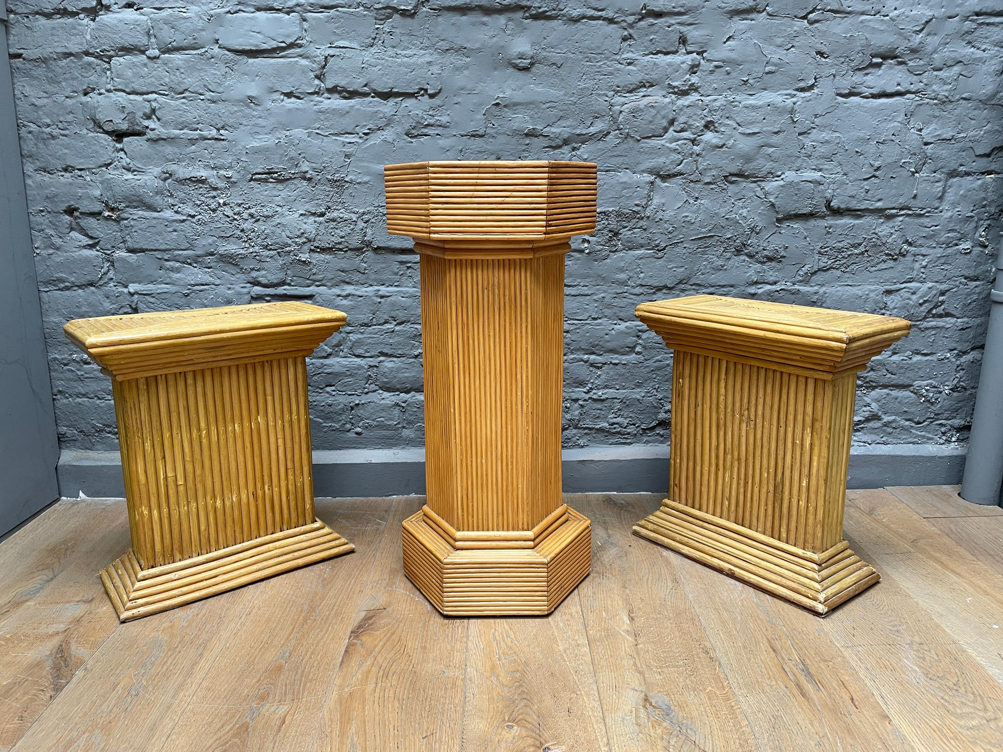 Collection of Rattan Pedestals 4
