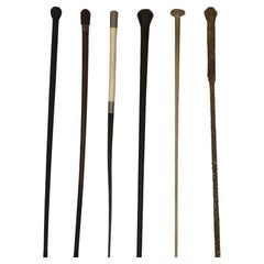 Collection of Six Rare Riding Crops and Swagger Sticks, Including Hermes