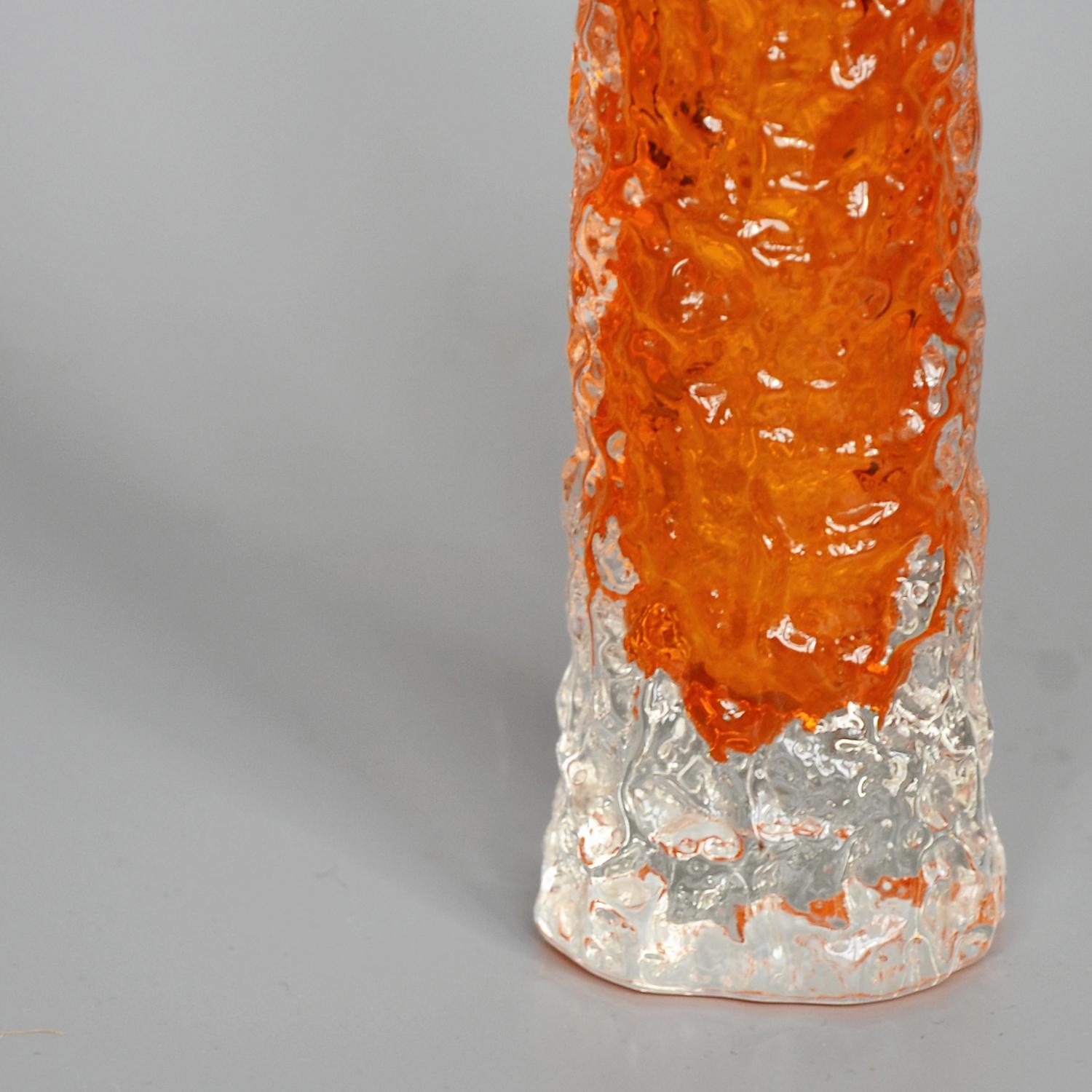 Collection of Six Textured Glass Vases by Geoffrey Baxter for Whitefriars 2