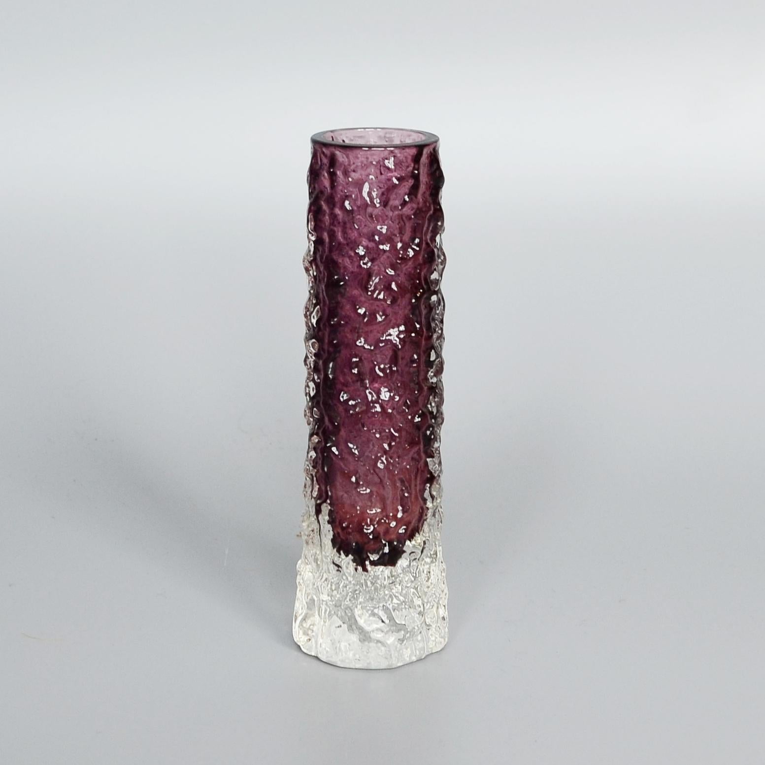 Collection of Six Textured Glass Vases by Geoffrey Baxter for Whitefriars 4