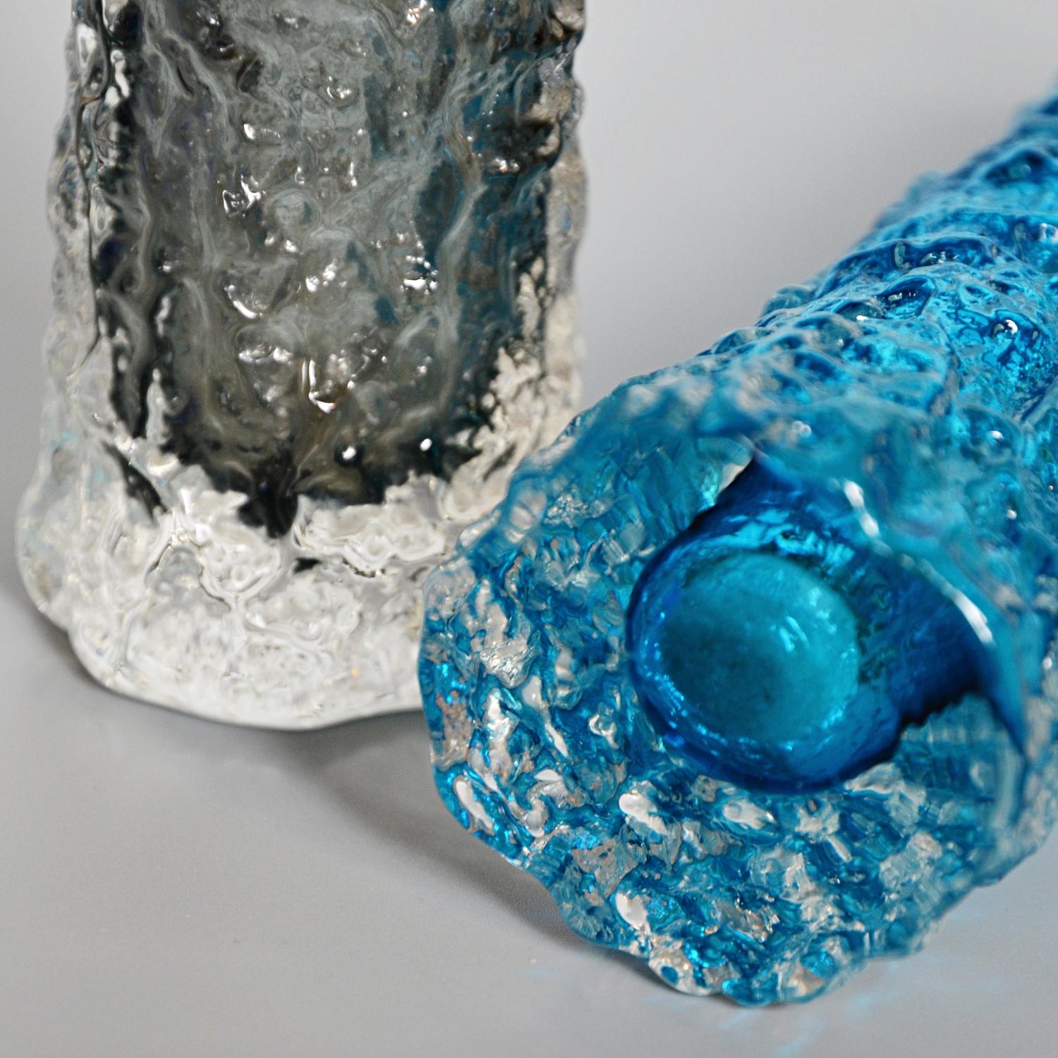 Mid-20th Century Collection of Six Textured Glass Vases by Geoffrey Baxter for Whitefriars