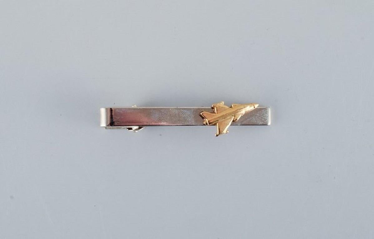 A collection of ten Danish tie pins in sterling silver and gold-plated metal.  In Excellent Condition For Sale In bronshoj, DK