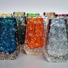 Collection of 14 Textured Glass Vases by Geoffrey Baxter for Whitefriars Glass