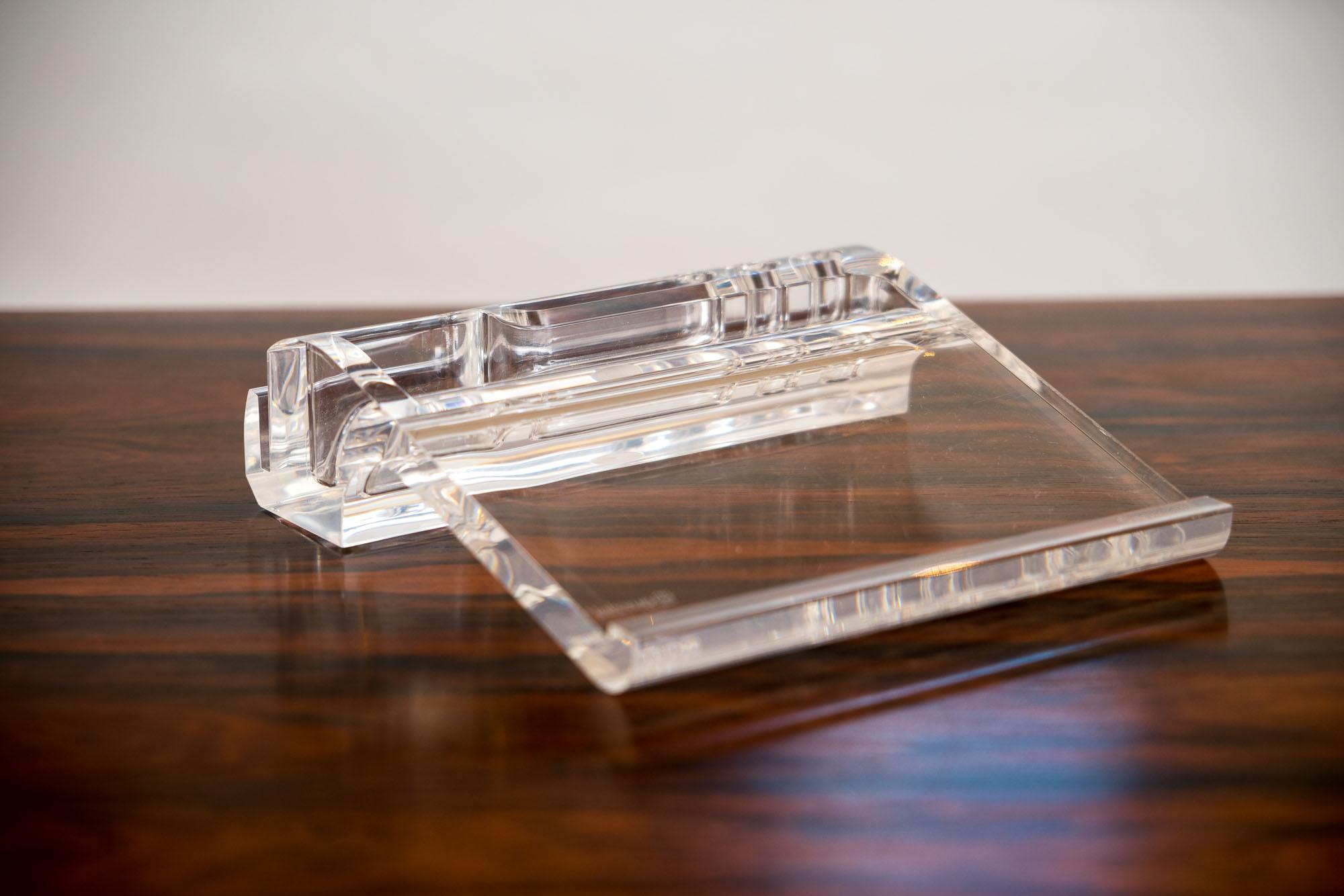Late 20th Century Collection of Three Lucite Desktop Pen and Letter Holders by Harvey Guzzini