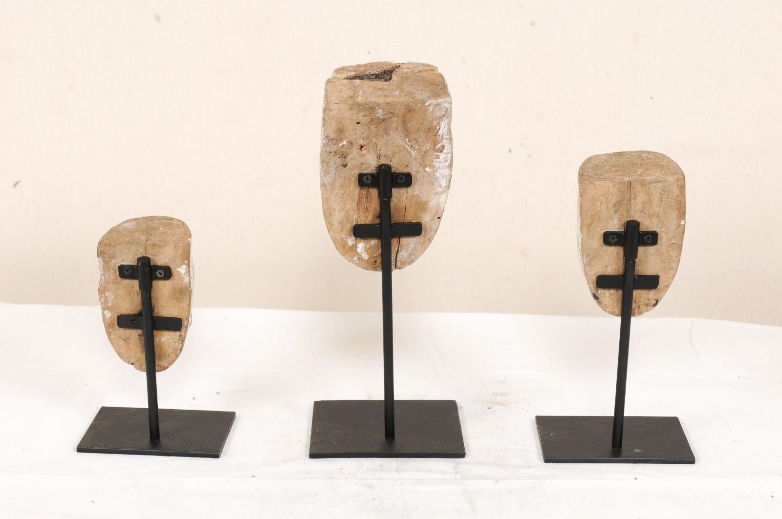 Collection of Three Mid-20th Century Mask Molds from Ecuador on Custom Stands 5