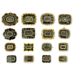 Collection de broches de deuil William IV et victoriennes