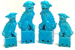 A Collection, Two Pair of Turquoise Chinese Export Foo Dogs