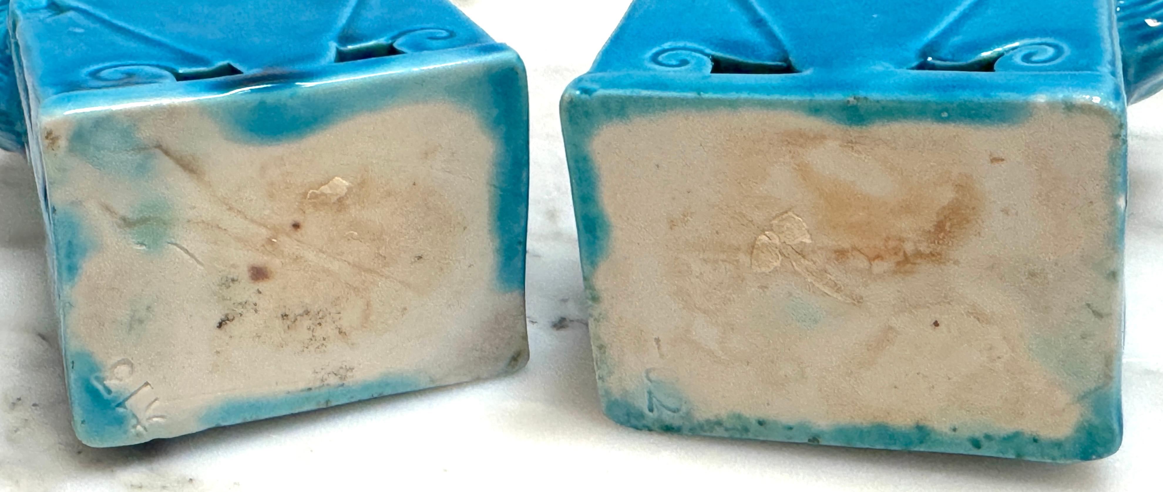 Porcellana Collection'S, due coppie di cani da piuma cinesi d'esportazione in turchese in vendita
