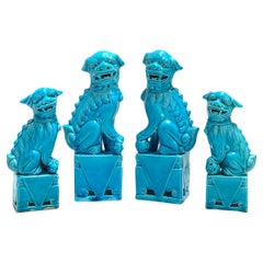 A Collection, Two Pair of Turquoise Chinese Export Foo Dogs
