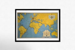 Carta originale del 1938 intitolata "Carte du réseau aérien français". Air France