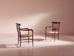 A Colombo Sanguineti pair of beech "Spade" armchairs, Chiavari, Italy, 1950s